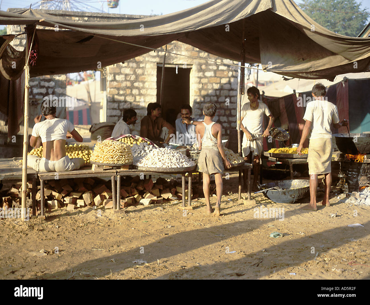 Fiera in stallo il cammello Puska fair Ajmer India Rajasthan Foto Stock