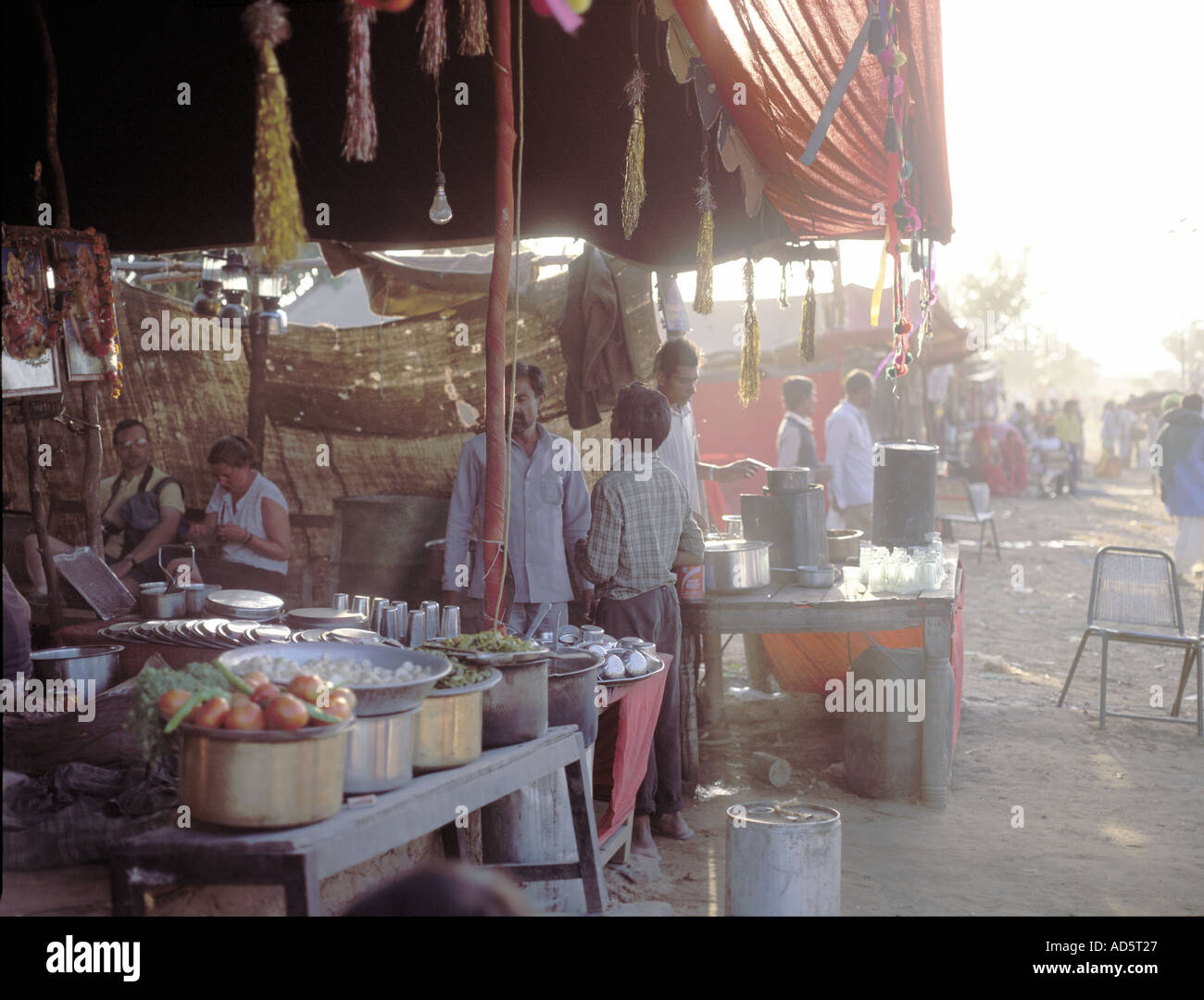 Fiera in stallo il cammello Puska fair Ajmer India Rajasthan Foto Stock