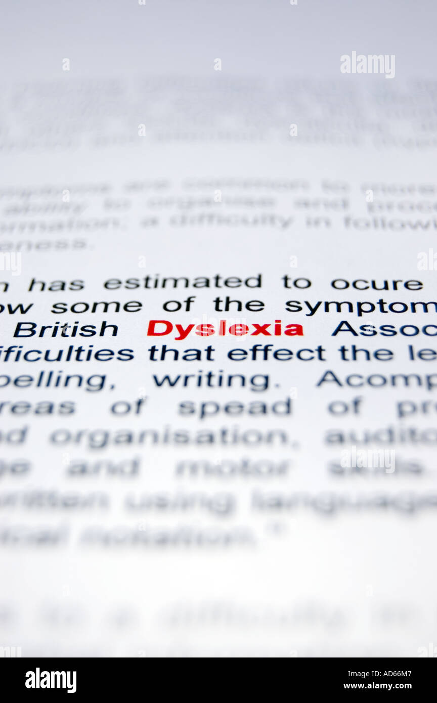 Credito foto DOUG BLANE British Dyslexia Association Foto Stock