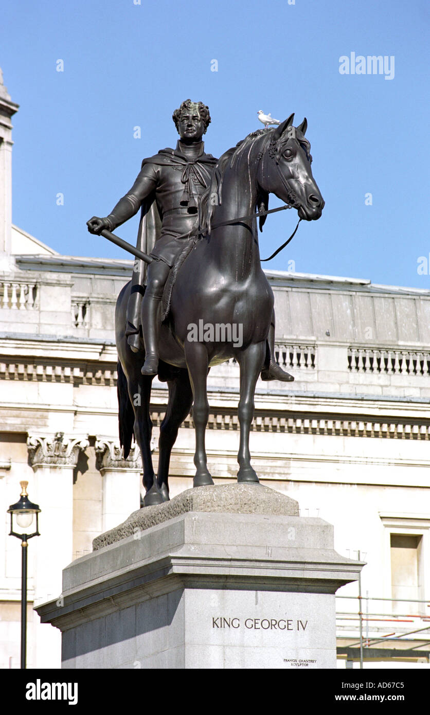 Statua di Re Giorgio IV in Gran Bretagna Londra REGNO UNITO Foto Stock
