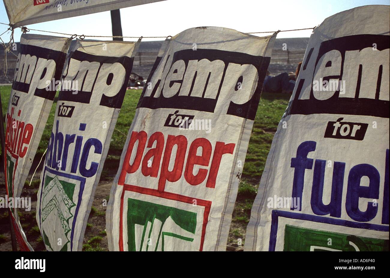 Banner di canapa la spiaggia di Venezia la California USA Foto Stock