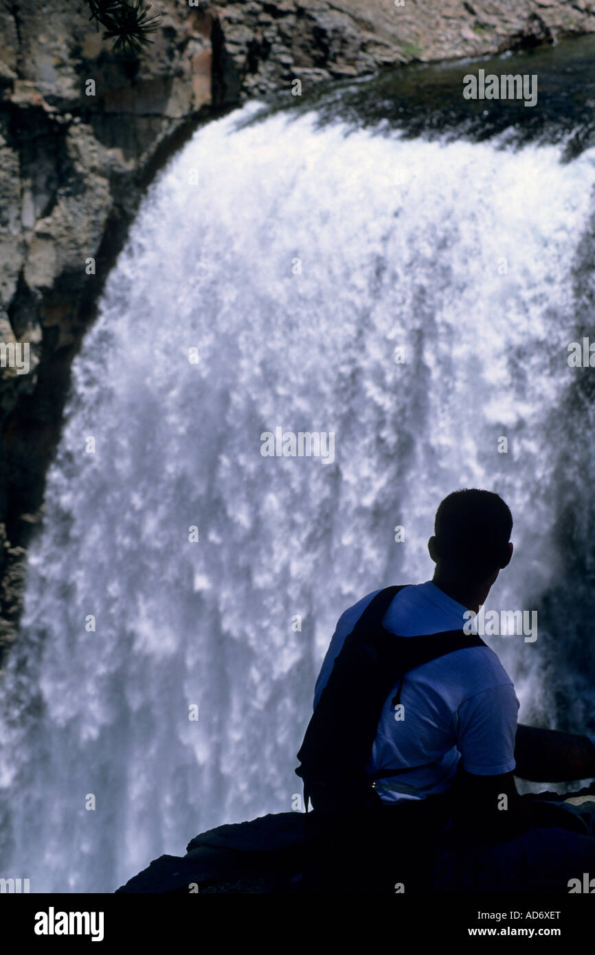 Rainbow Falls forcella centrale di San Joaquin River Ansel Adams Wilderness Sierra orientale CALIFORNIA Foto Stock