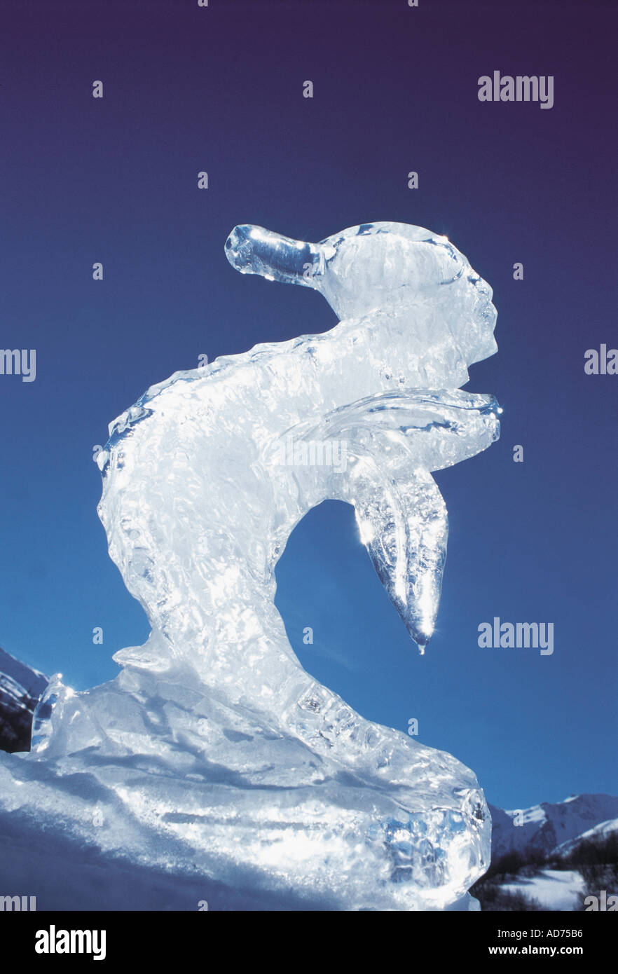 Francia Alpi Valloire sculture di ghiaccio Foto stock - Alamy