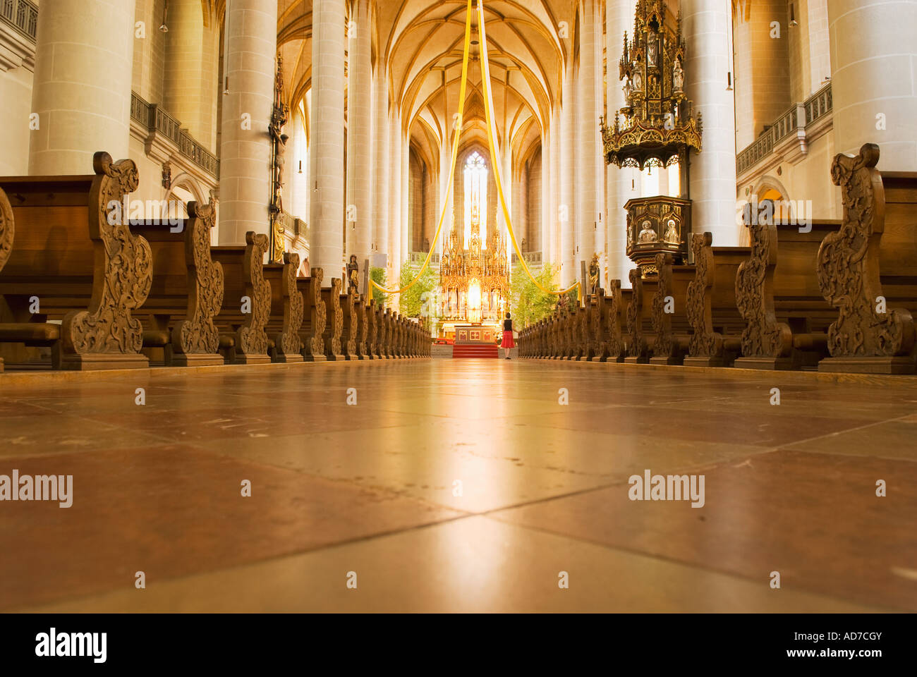 Interno della chiesa Martinskirche chiesa, Amberg, Germania Foto Stock
