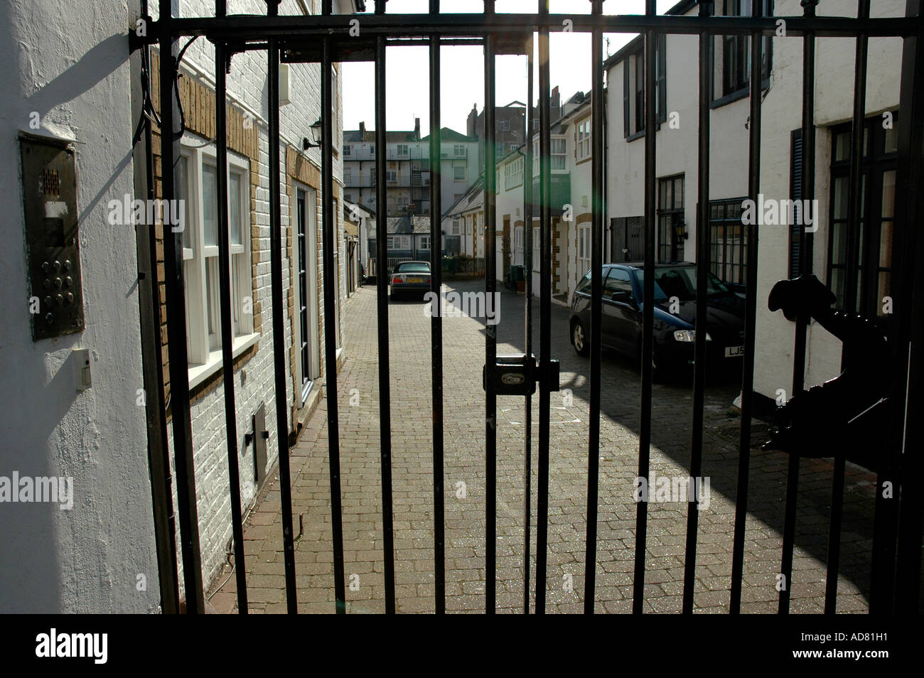 Alloggiamento Gated, Brighton East Sussex, Regno Unito. Foto Stock