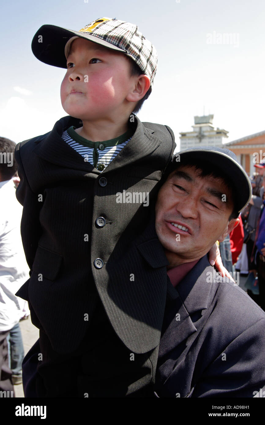 Giornata dei bambini è celebrata in Sukhe Bator Square, UlaanBaatar, in Mongolia Foto Stock