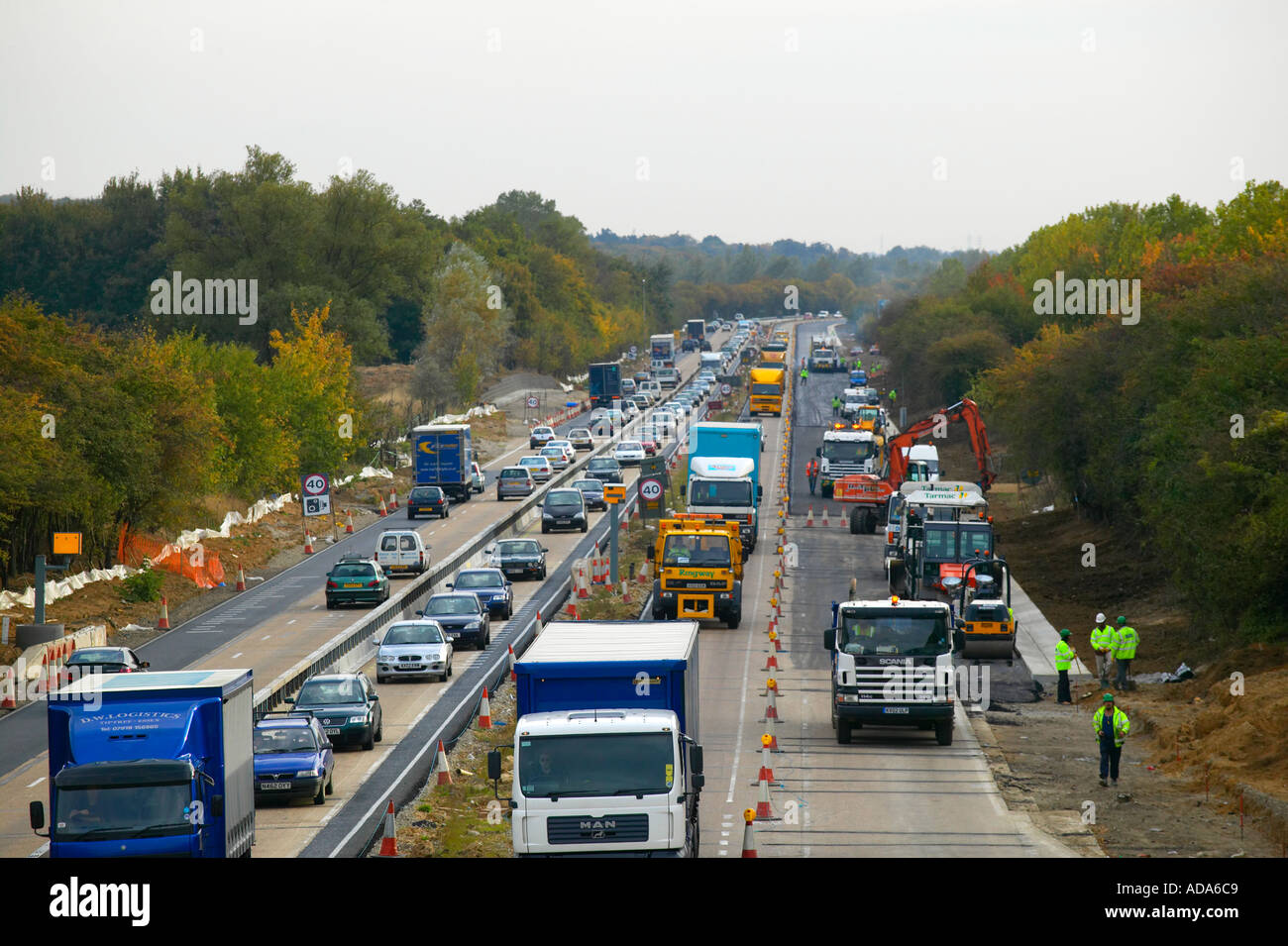 Traffico rallentato sulla A12 Witham Essex Foto Stock