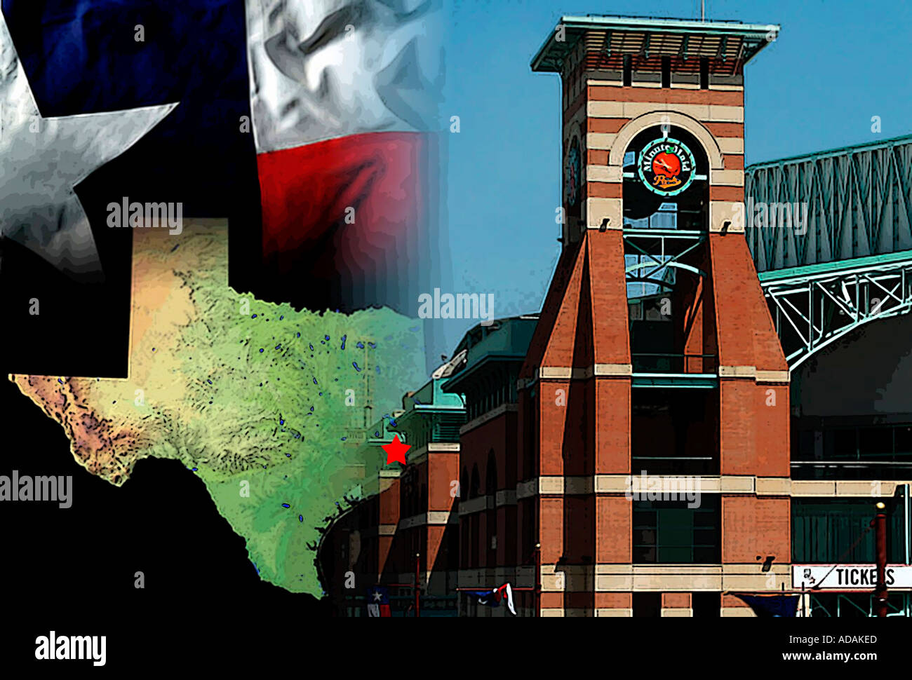 Houston Texas Minute Maid Park Sport Bandiera di stato Foto Stock