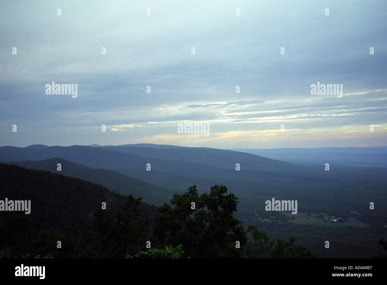 Vista da Blue Ridge Parkway in Virginia Foto Stock
