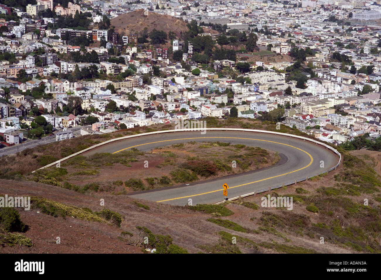 Vista di San Francisco di Twin Peaks Foto Stock
