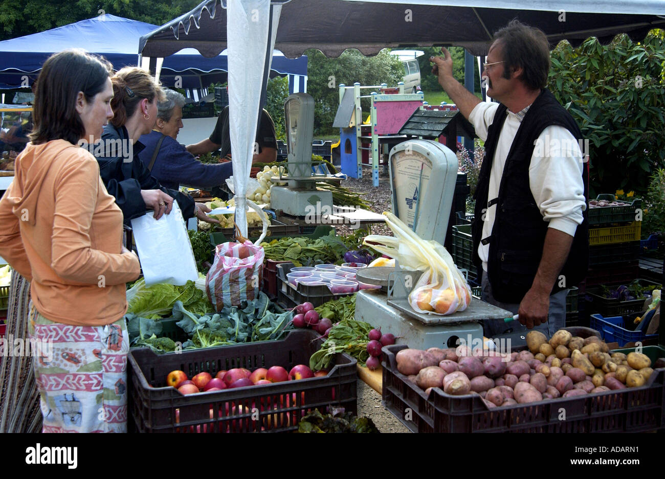 Mercato organico a Buda, Ungheria Foto Stock