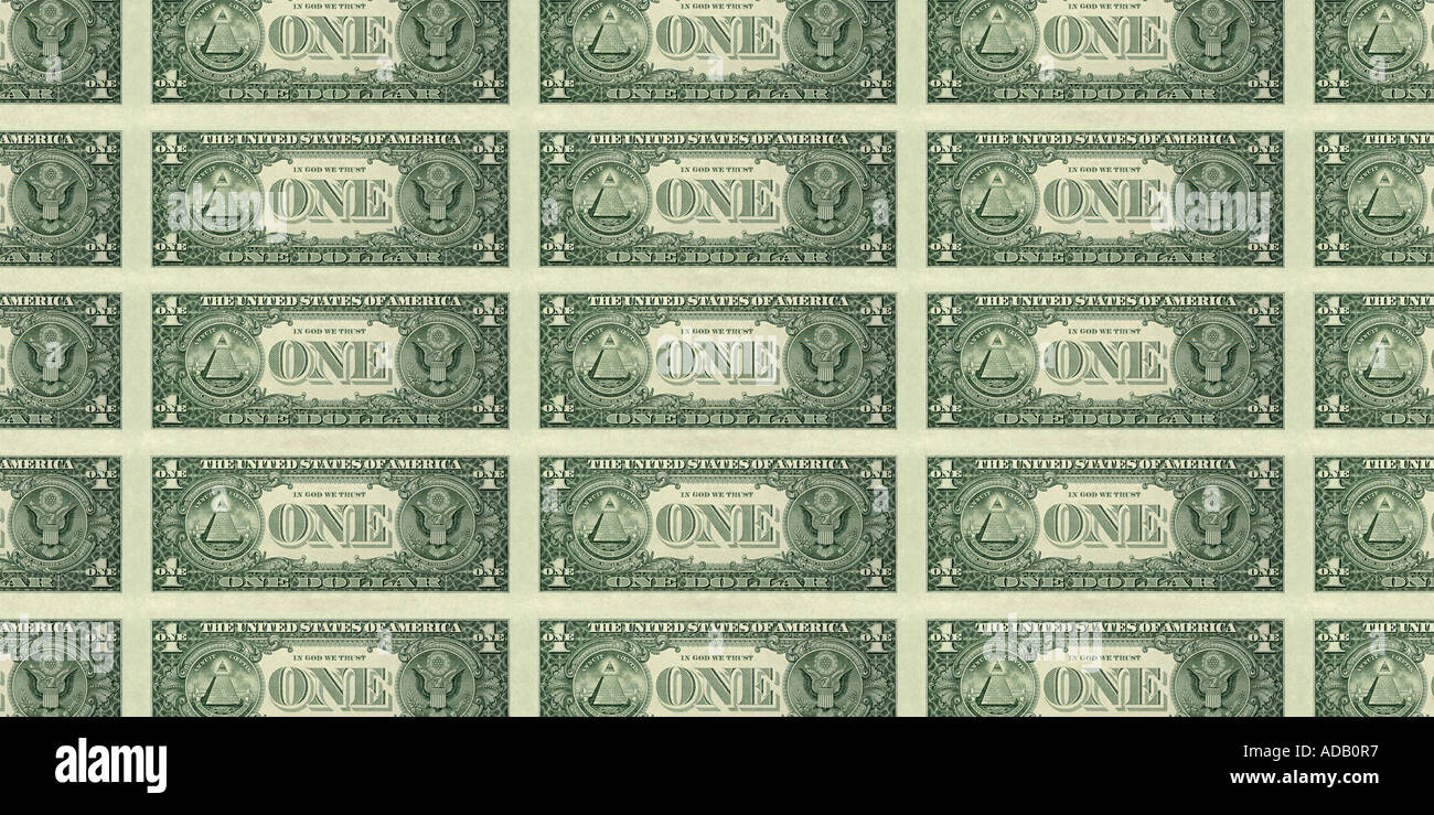 Verde schiena di noi un dollaro Foto Stock