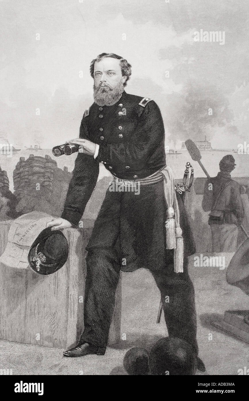 General Q A Gillmore, 1825 - 1888. Unione generale nella guerra civile americana. Da un dipinto di Alonso Chappel Foto Stock