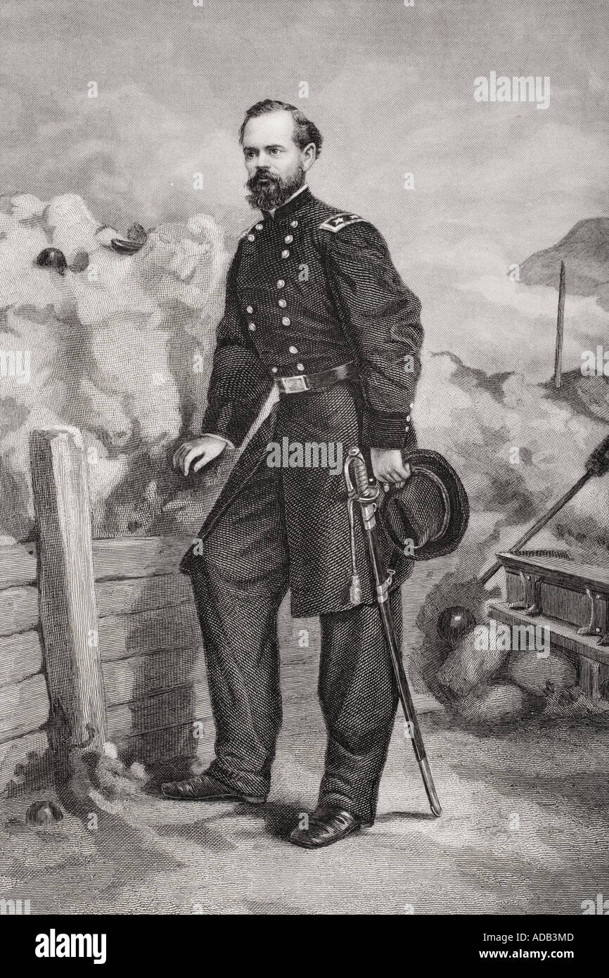 James Birdseye McPherson, 1828-1864. Il generale dell'Unione nella guerra civile americana ha ucciso nella campagna di Atlanta. Dipinto Da Thomas Nast Foto Stock