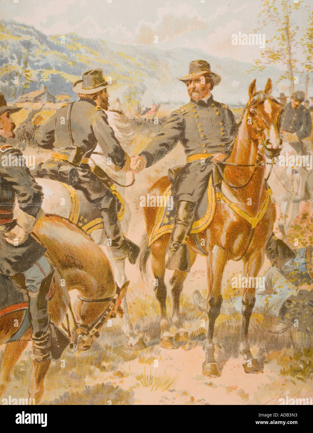 Generale George H. Thomas nella battaglia di Chickamauga, 20 settembre 1863. Artista H.A. Ogden Foto Stock