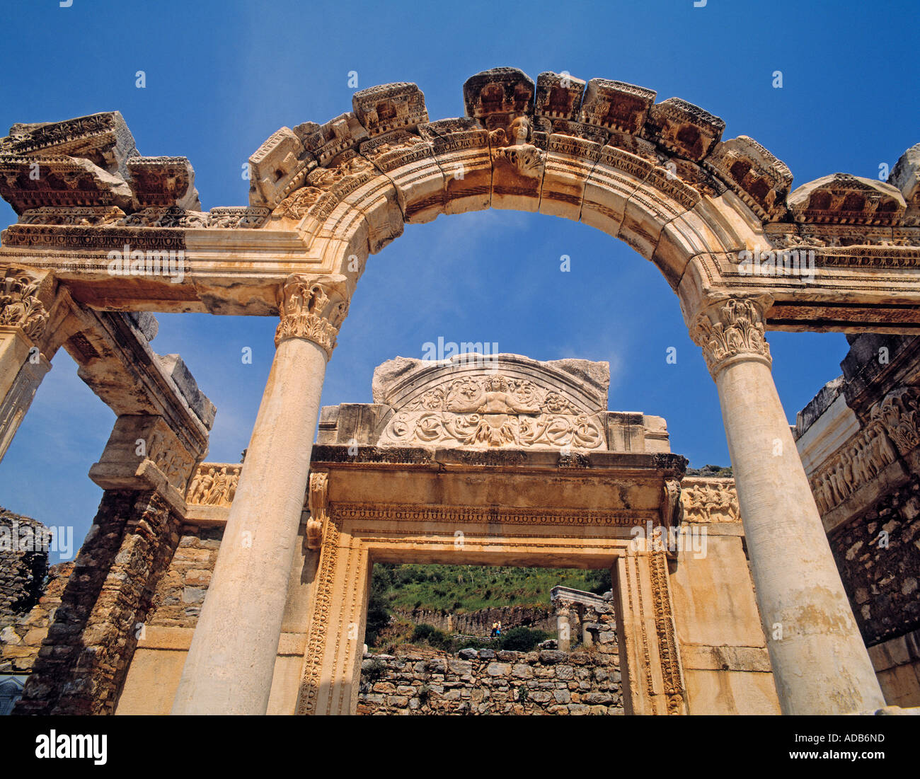 Efeso Turchia Tempio di Adriano su Curetes Street Foto Stock