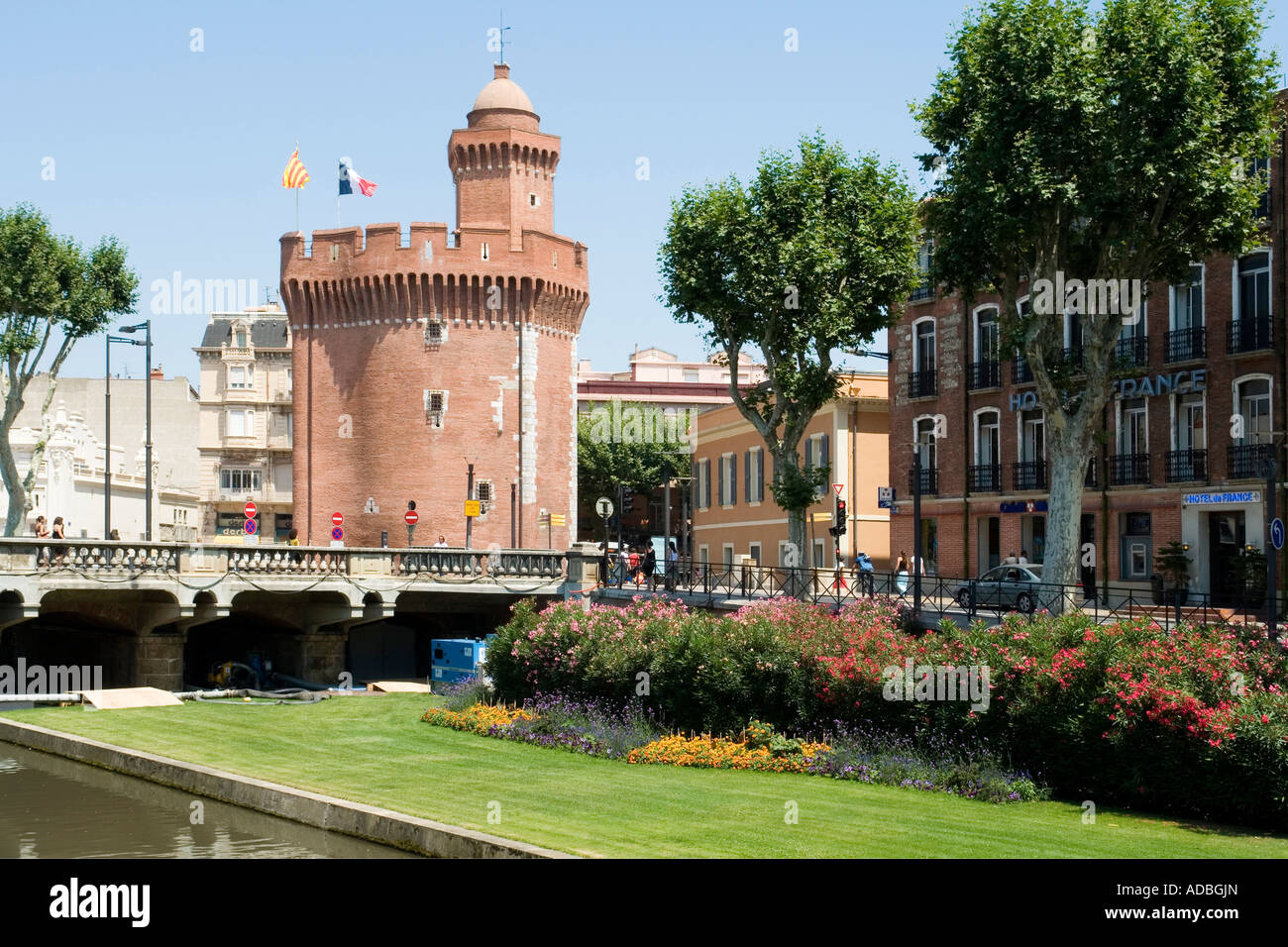 Le Castillet città di Perpignan Languedoc Roussillon Francia Europa Foto Stock