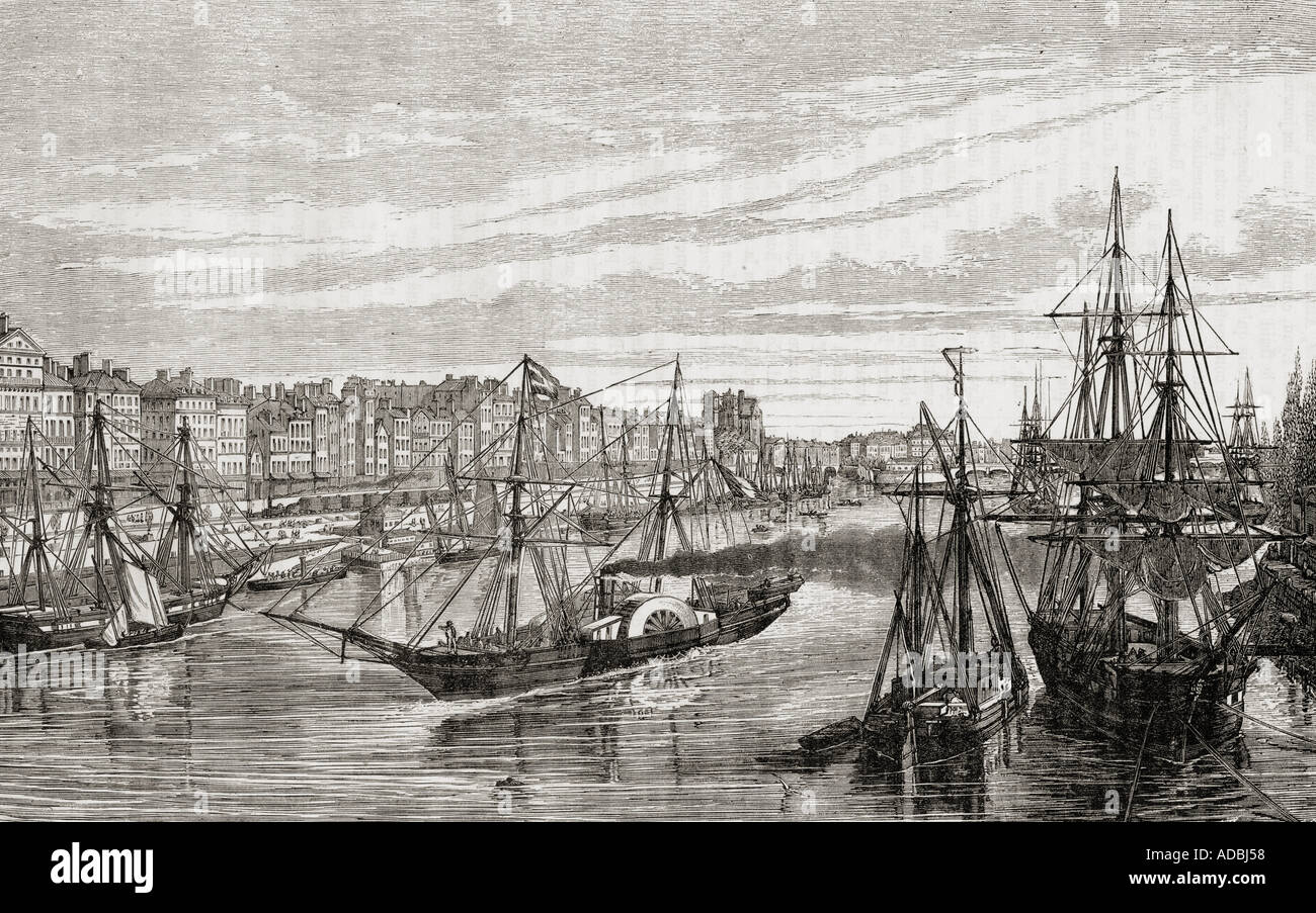 Nantes, Francia nel XVIII secolo. Incisi da Maurand da Histoire de la Revolution Francaise da Louis Blanc Foto Stock