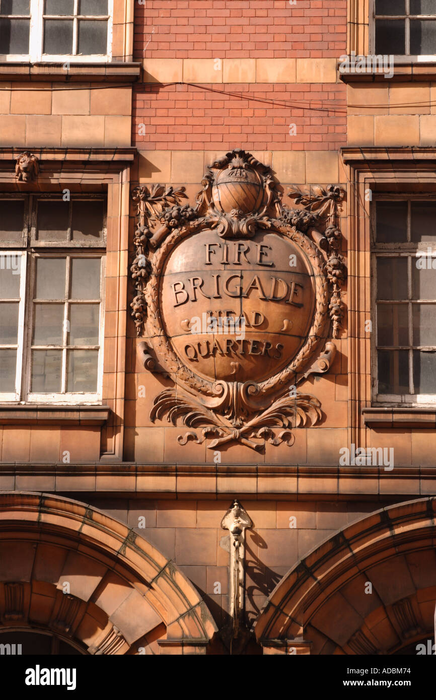 Dettaglio di Firestation a Manchester REGNO UNITO Foto Stock
