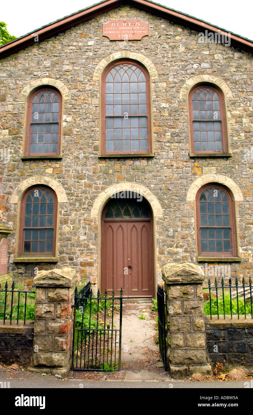 Berea cappella a Blaina Blaenau Gwent Wales UK costruito nel 1842 e aperta al culto nel 1850 Foto Stock