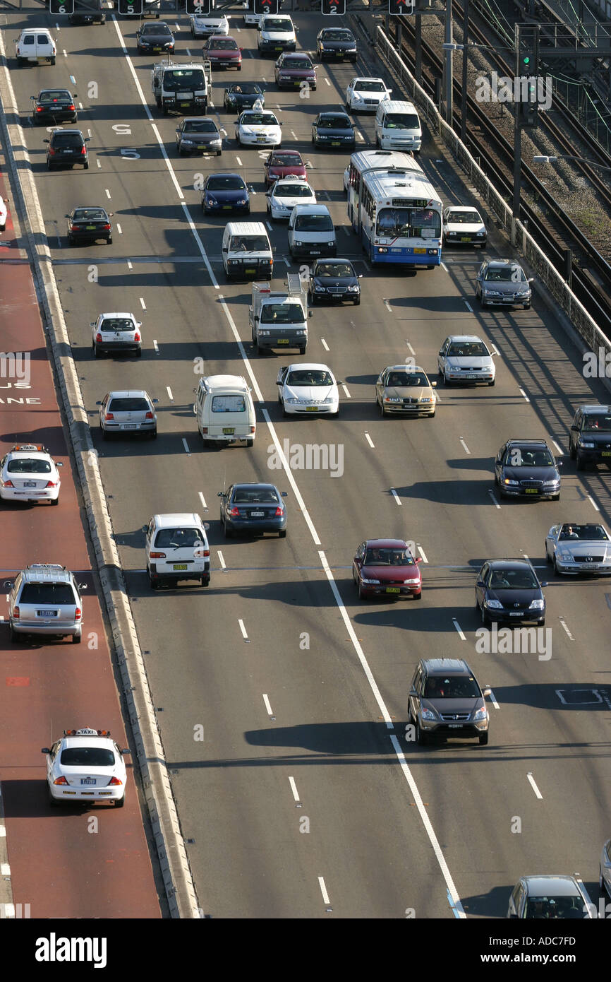 Bradfield autostrada approccio al Ponte del Porto di Sydney Sydney Australia Foto Stock