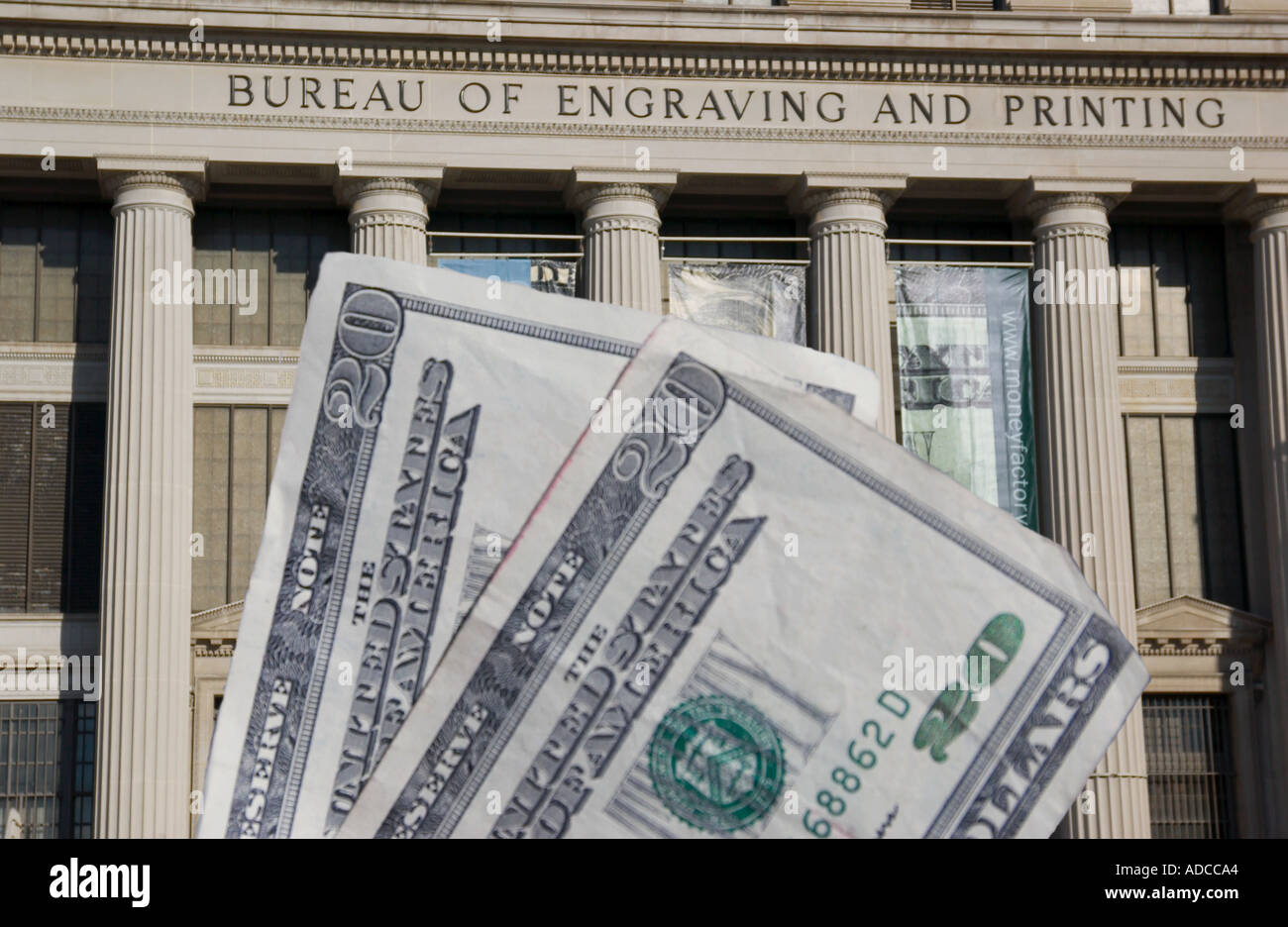 L'edificio del Bureau of Engraving and Printing di Washington, DC, USA, dove viene progettata e prodotta la valuta cartacea statunitense. Foto Stock