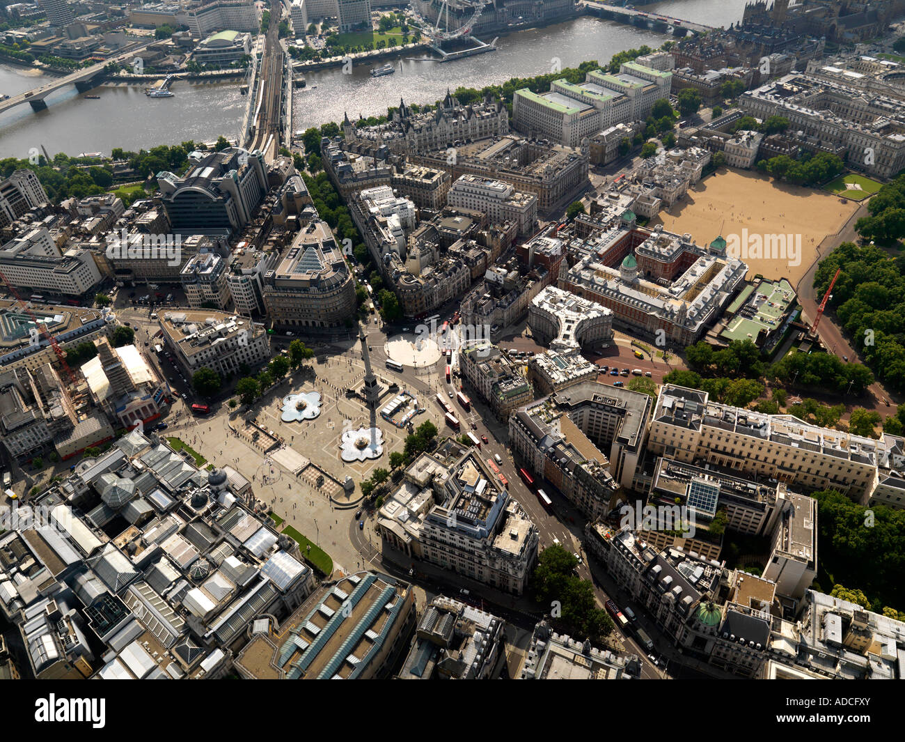 Vista aerea di Londra, Trafalgar Square Foto Stock