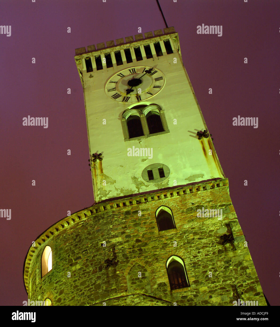 Castello di Lubiana in Slovenia Turm des Schlosses auf dem Schlossberg in Lubiana Foto Stock