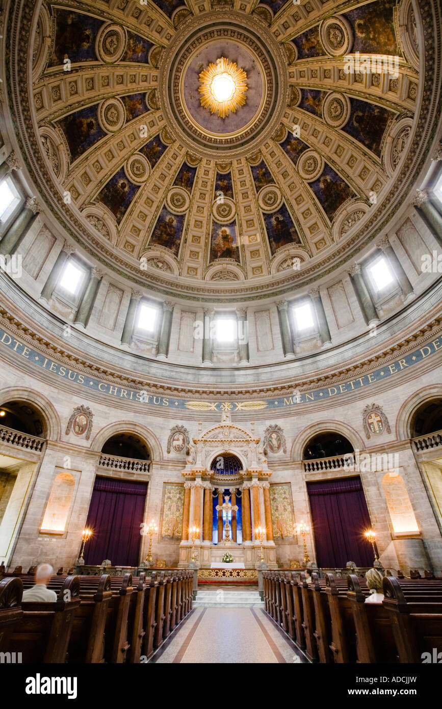 Interno della chiesa di Frederik (la chiesa di marmo, o Marmorkirken), Copenaghen. Foto Stock