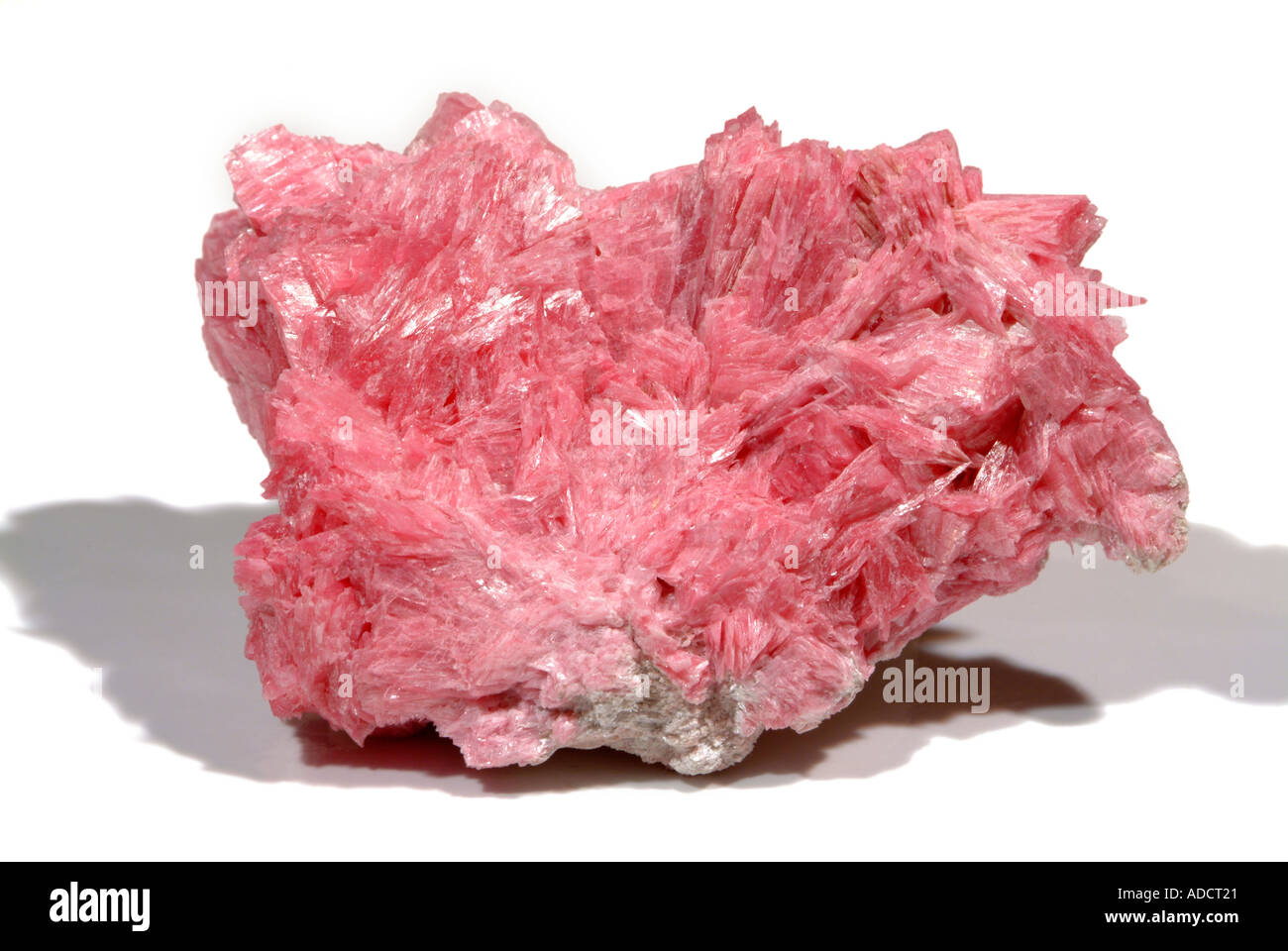 Rhodonite minerale, rosa salmone massa cristallina, Chiurucu miniera, Dos de Mayo Provincia, Huanuco Dept, Perù Foto Stock