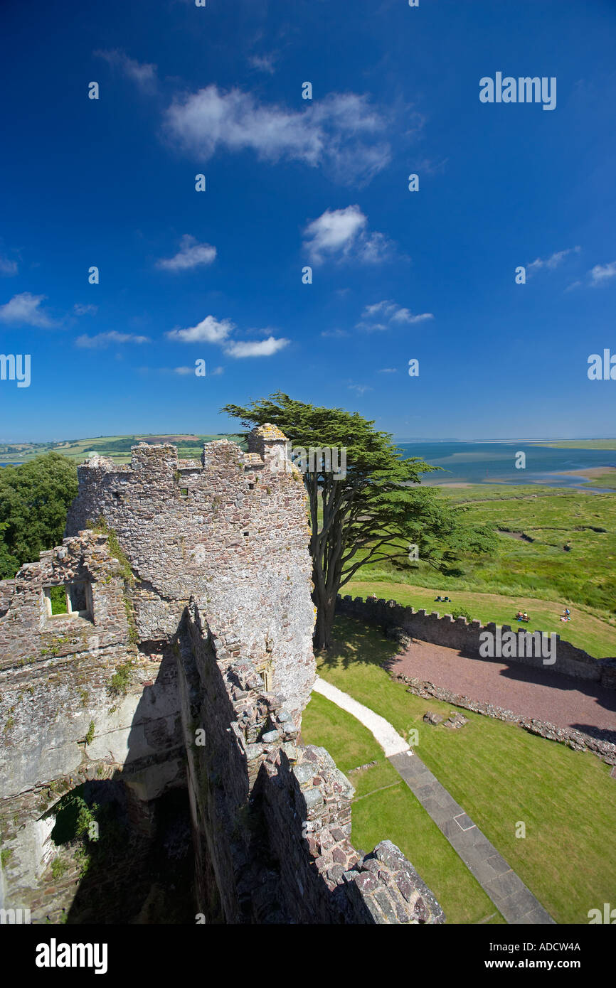 Laugharne Castello, Laugharne, West Wales, Regno Unito Foto Stock