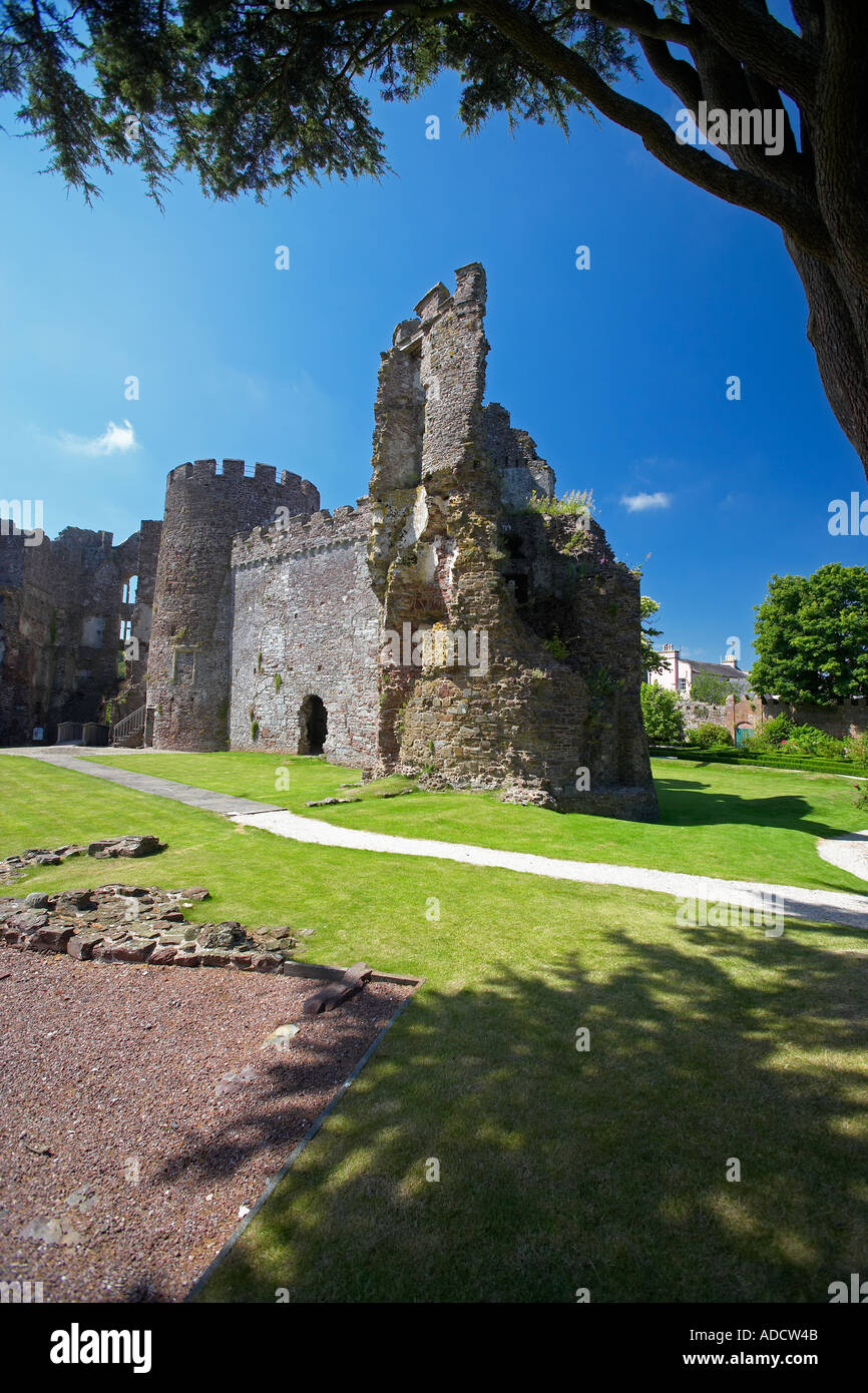 Laugharne Castello, Laugharne, West Wales, Regno Unito Foto Stock