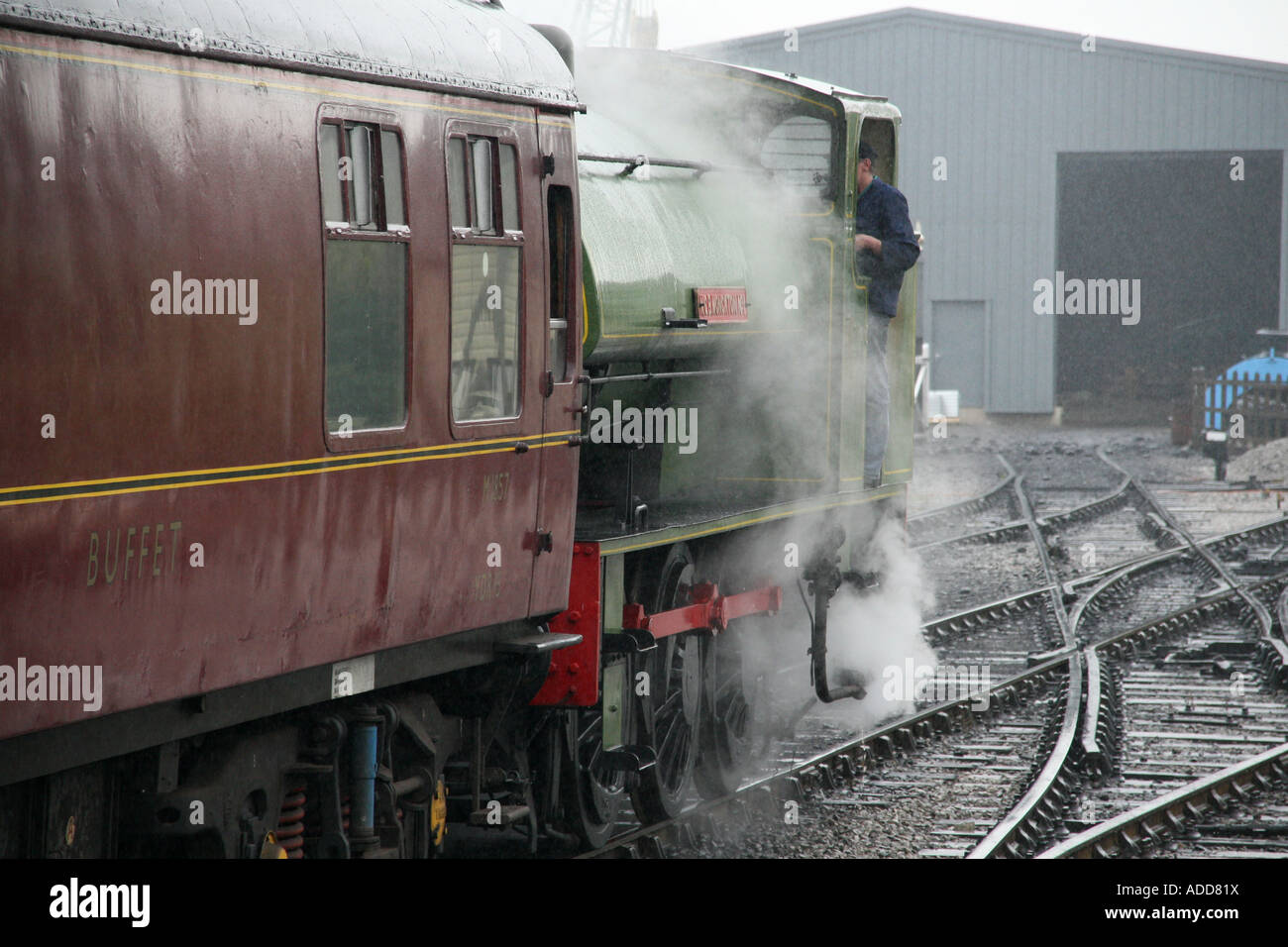 Treno a vapore Embsay Steam Railway Yorkshire Foto Stock