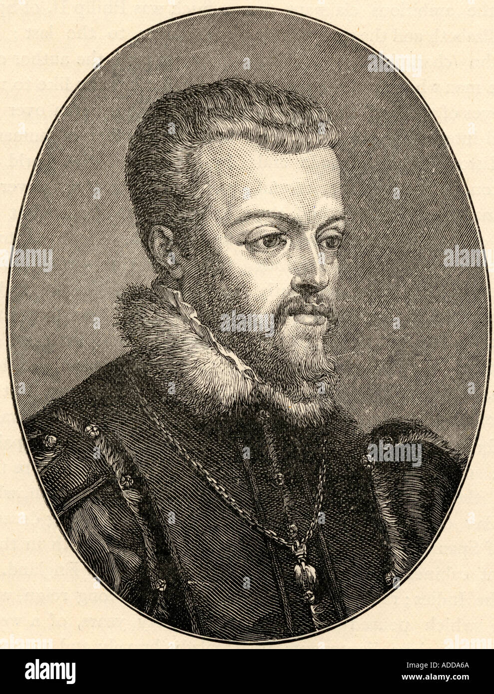 Filippo II, 1527 - 1598. Re di Spagna. Dal ritratto di Tiziano Foto Stock
