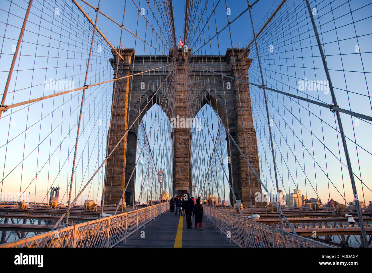 Ponte di Brooklyn New York City US Foto Stock