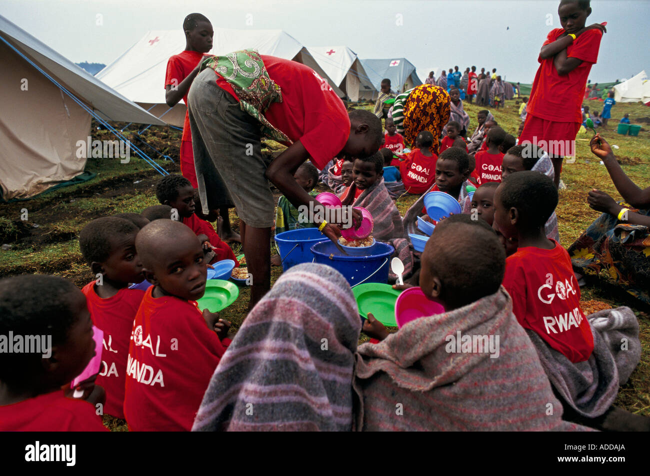 Obiettivo di Hutu non accompagnati Bambini camp a Kitumba contiene 1000 bambini. Foto Stock