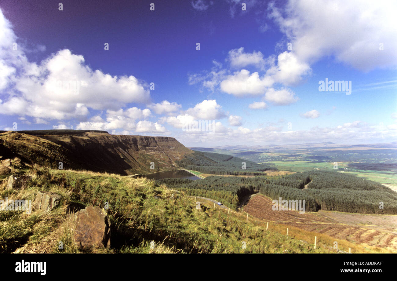 Vista dalla cima della montagna rhigos South Wales UK Gran Bretagna GB Foto Stock