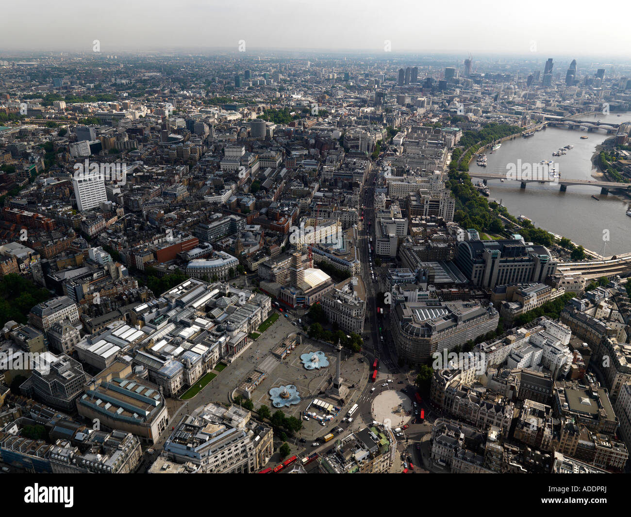 Vista aerea di Londra, Trafalgar Square Foto Stock