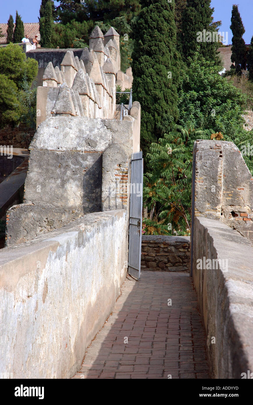 Vista del Castello di Gibralfaro Malaga Costa del Sol Costa del Sole Andalusia Andalucía España Spagna Iberia Europa Foto Stock