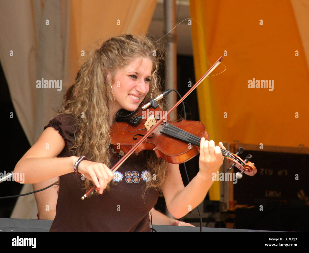 Cajun Fiddle Player Foto Stock