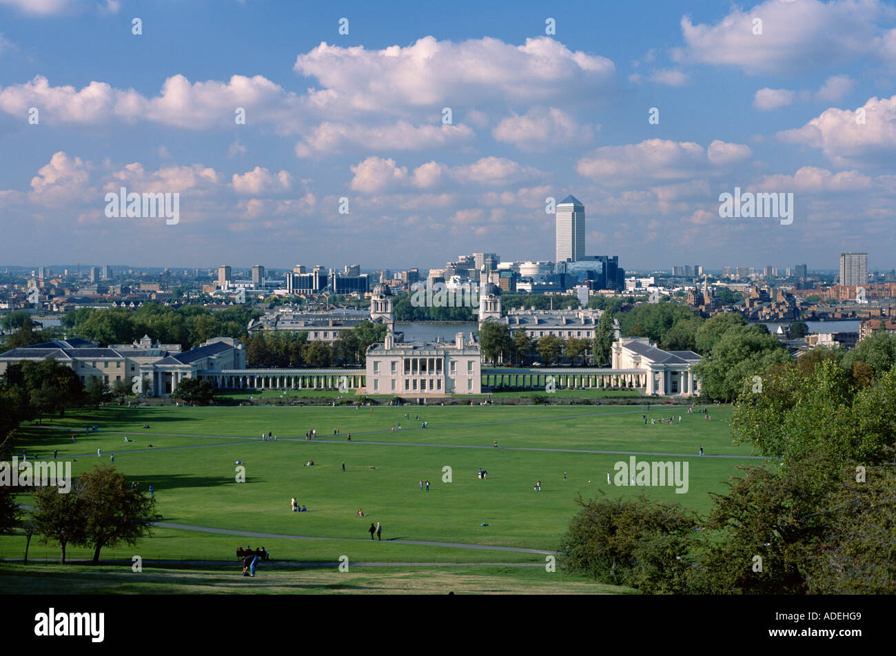 Regno Unito. In Inghilterra. Londra. Vista di Greenwich e la città. Foto Stock