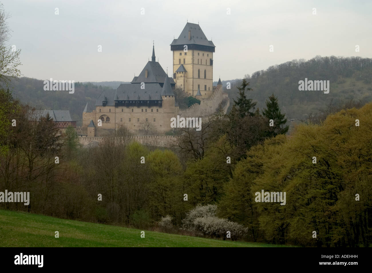 Il castello di Karlstein Foto Stock