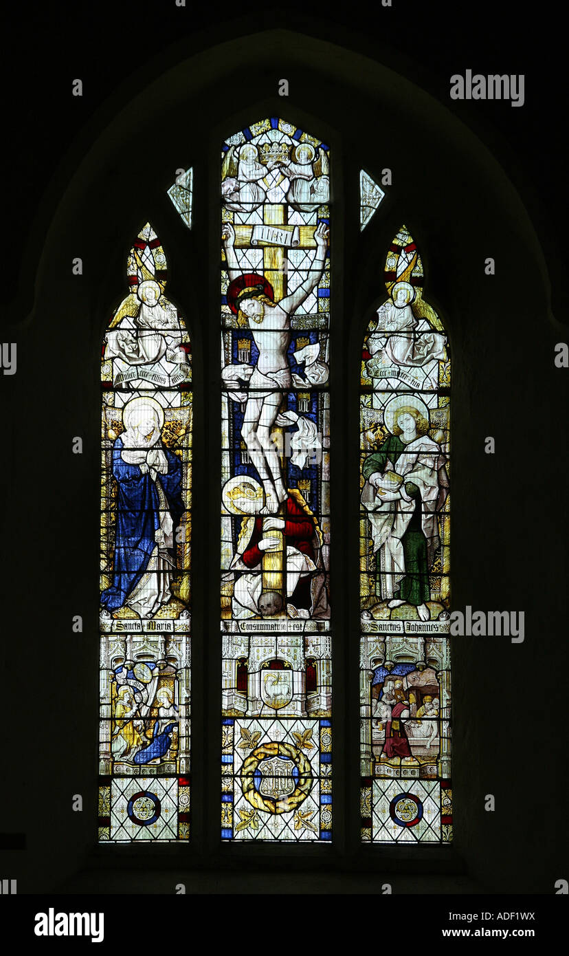 Vetrata a St Mary Magdalene Church Eardisley, Herefordshire Foto Stock