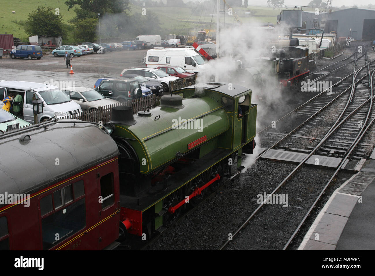 Treno a vapore Embsay Steam Railway Yorkshire Foto Stock