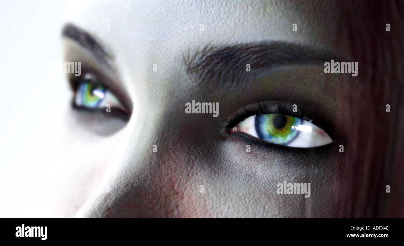 Una donna s occhi 3d illustrazione Foto Stock