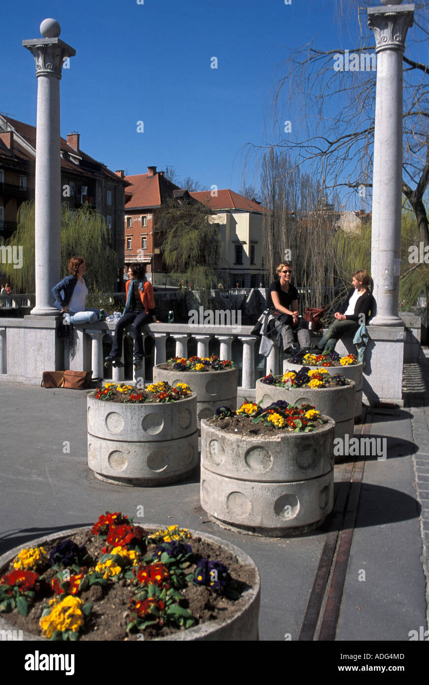 Ponte di calzolai Ljubljana Slovenia Europa Foto Stock