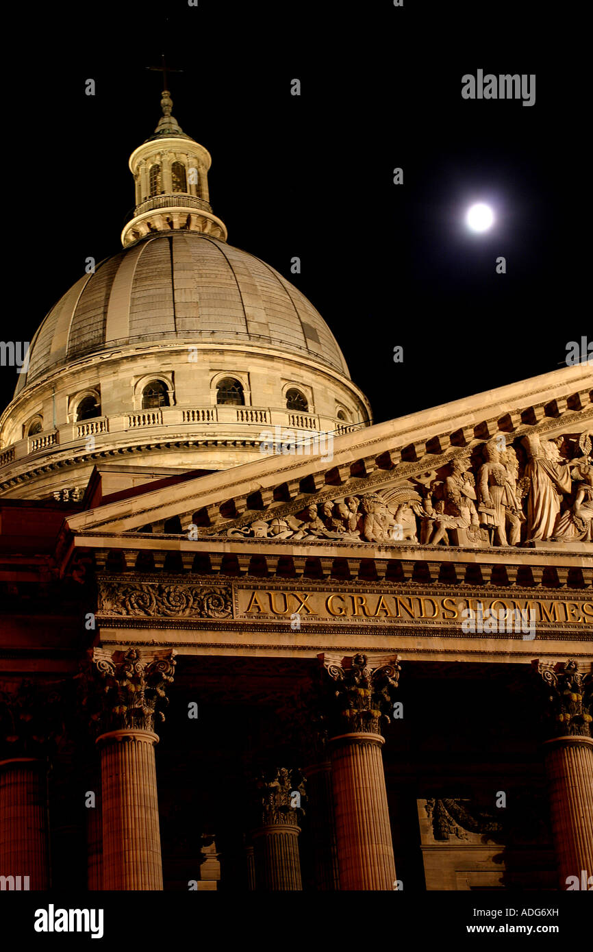 Panthéon, Parigi e luna Foto Stock