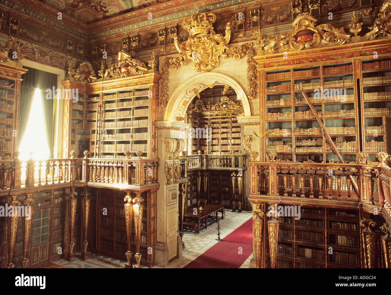 La biblioteca dell'Università di Coimbra Portogallo Foto Stock