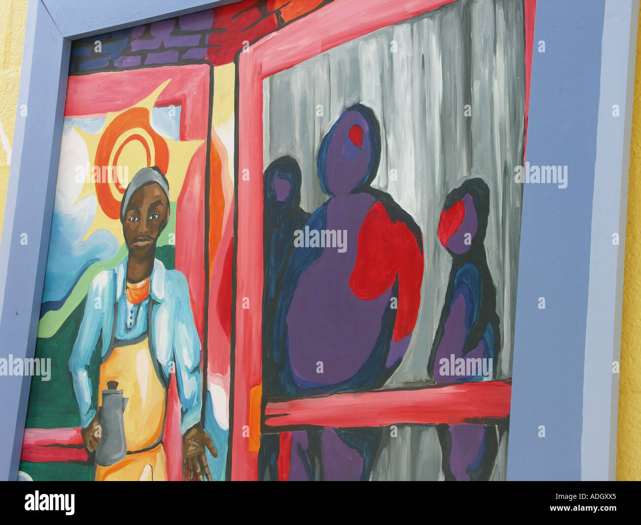 Esterno Muro Dipinto Foto Stock