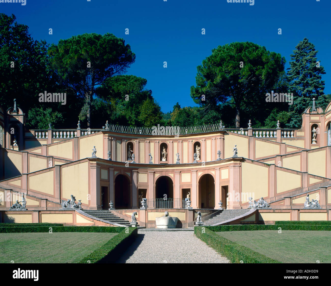 Italia Gardasee Bogliaco Villa Bettoni 18 Jh giardino privato scale Foto Stock